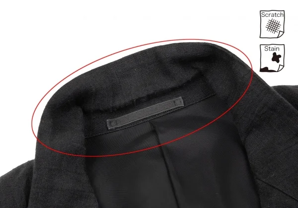 コムデギャルソン オムCOMME des GARCONS HOMME リネンシワ加工2Bテーラードジャケット 黒M K-79153_004