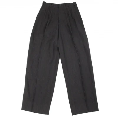 コムデギャルソン オムCOMME des GARCONS HOMME リネンシワ加工ツータックテーパードパンツ 黒