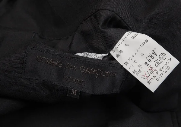 コムデギャルソン オムCOMME des GARCONS HOMME ウールステッチストライプ2Bテーラードジャケット 黒M K-79156_015
