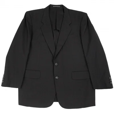 コムデギャルソン オムCOMME des GARCONS HOMME ウールステッチストライプ2Bテーラードジャケット 黒