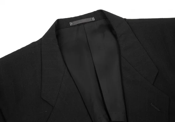 コムデギャルソン オムCOMME des GARCONS HOMME ウールステッチストライプ2Bテーラードジャケット 黒M K-79156_003