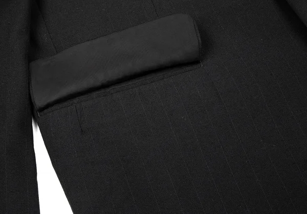 コムデギャルソン オムCOMME des GARCONS HOMME ウールステッチストライプ2Bテーラードジャケット 黒M K-79156_009