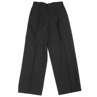 コムデギャルソン オムCOMME des GARCONS HOMME ウールステッチストライプツータックパンツ 黒