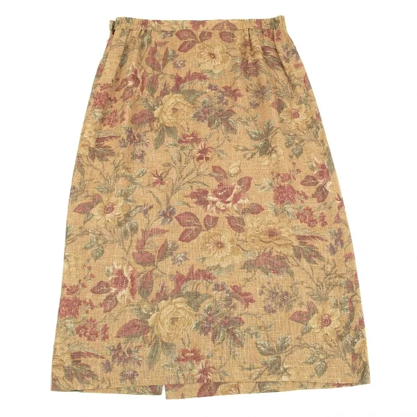 バーバリーズBurberrys' リネンウールフラワープリントスカート モカ他17 K-79176_010