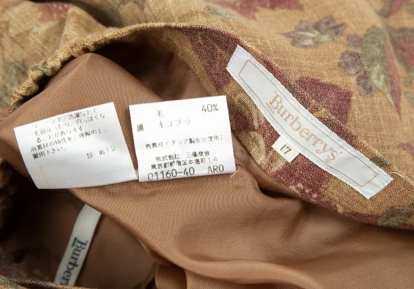バーバリーズBurberrys' リネンウールフラワープリントスカート モカ他17 K-79176_015