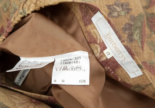 バーバリーズBurberrys' リネンウールフラワープリントスカート モカ他17 K-79176_016