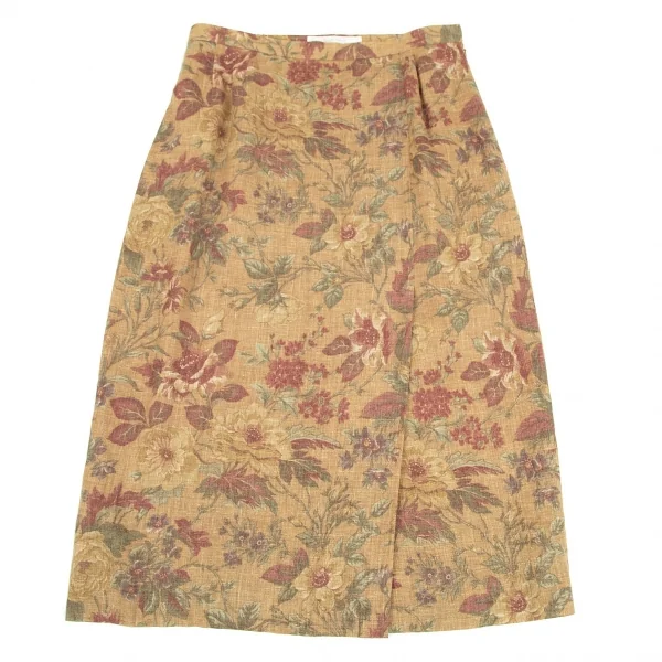 バーバリーズBurberrys' リネンウールフラワープリントスカート モカ他17 K-79176_002