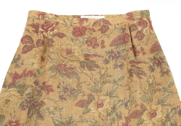 バーバリーズBurberrys' リネンウールフラワープリントスカート モカ他17 K-79176_003