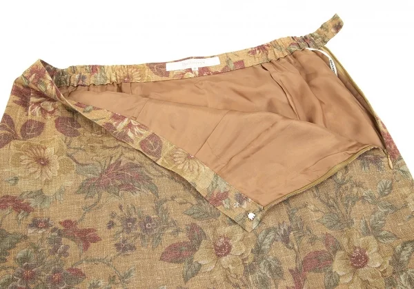 バーバリーズBurberrys' リネンウールフラワープリントスカート モカ他17 K-79176_009