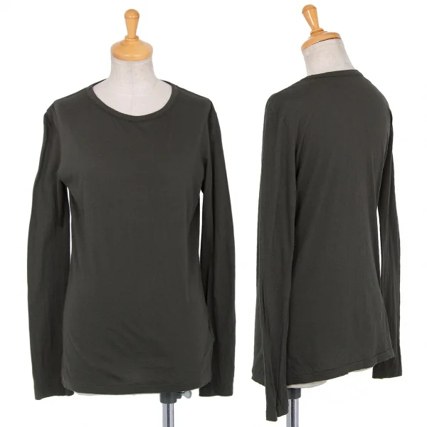 ヨウジヤマモトノアールYohji Yamamoto NOIR コットンシルク長袖カットソー グレー2 K-79346_001