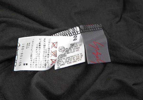 ヨウジヤマモトノアールYohji Yamamoto NOIR コットンシルク長袖カットソー グレー2 K-79346_012