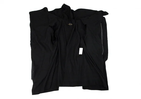 コムデギャルソンCOMME des GARCONS フロントドレープ切替ストライプジャケット 黒グレーS K-79426_010