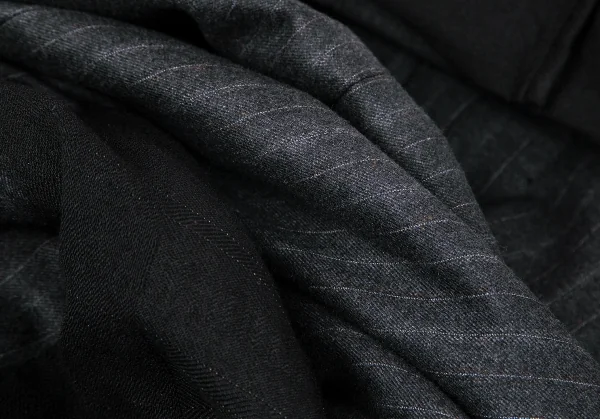 コムデギャルソンCOMME des GARCONS フロントドレープ切替ストライプジャケット 黒グレーS K-79426_014