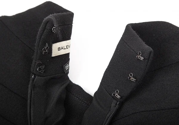 バレンシアガ×コルソコモ BALENCIAGA×10 corso como ウール混タックデザインノースリーブワンピース 黒40 K-79437_010