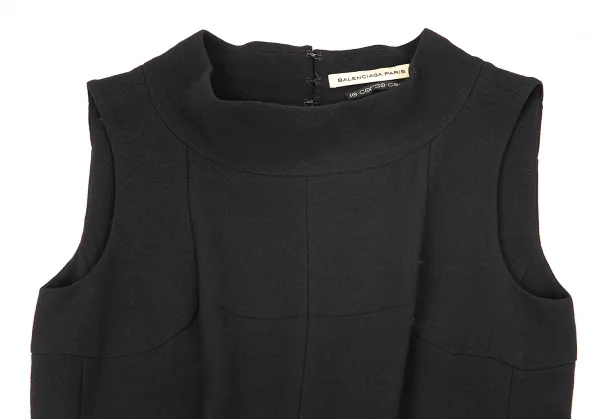 バレンシアガ×コルソコモ BALENCIAGA×10 corso como ウール混タックデザインノースリーブワンピース 黒40 K-79437_003
