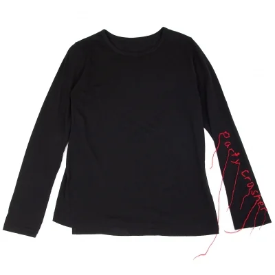 ヨウジヤマモト ファムYohji Yamamoto FEMME 袖刺繍デザインカットソー