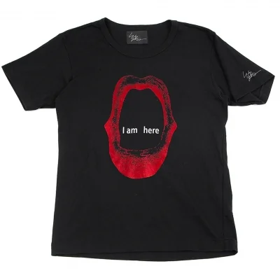 ヨウジヤマモト ファムYohji Yamamoto FEMME リッププリントTシャツ