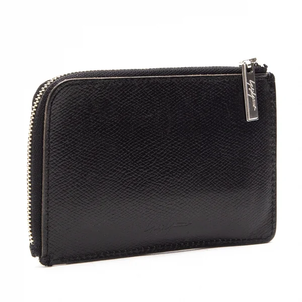 ヨウジヤマモトYohji Yamamoto レザーカード入れ付きミニポーチ 黒 K-79520_001