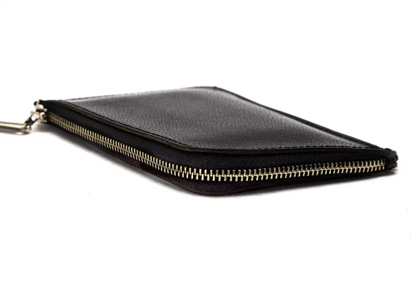 ヨウジヤマモトYohji Yamamoto レザーカード入れ付きミニポーチ 黒 K-79520_003