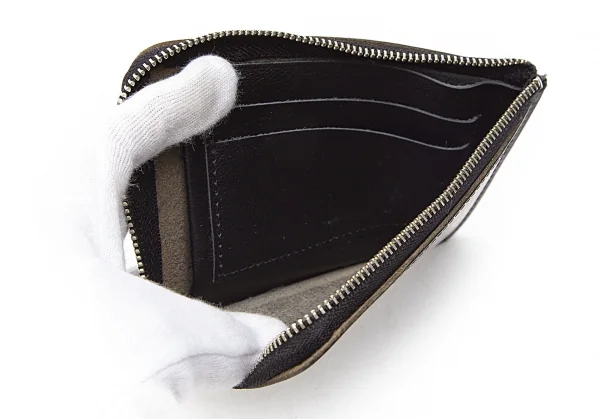 ヨウジヤマモトYohji Yamamoto レザーカード入れ付きミニポーチ 黒 K-79520_009