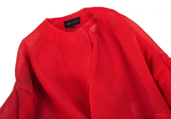 コムデギャルソンCOMME des GARCONSボックスプリーツチュールノーカラー変形ジャケット 赤M K-79536_003