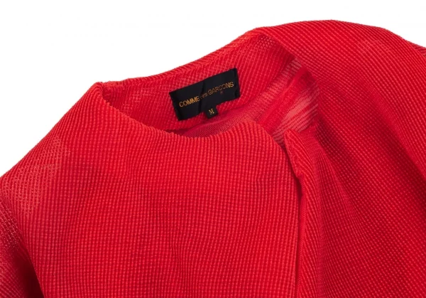 コムデギャルソンCOMME des GARCONSボックスプリーツチュールノーカラー変形ジャケット 赤M K-79536_004