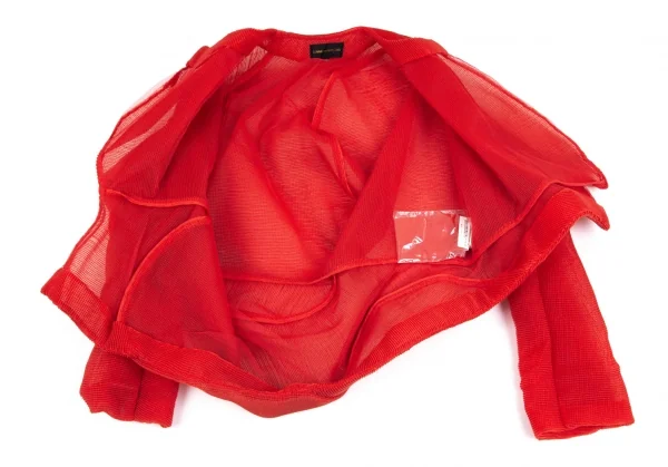 コムデギャルソンCOMME des GARCONSボックスプリーツチュールノーカラー変形ジャケット 赤M K-79536_009