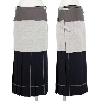 コムデギャルソンCOMME des GARCONS異素材切替インサイドアウトラップスカート