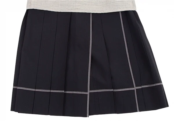 コムデギャルソンCOMME des GARCONS異素材切替インサイドアウトラップスカート 黒生成り他M K-79538_003