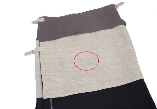 コムデギャルソンCOMME des GARCONS異素材切替インサイドアウトラップスカート 黒生成り他M K-79538_005