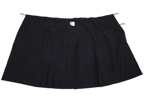 コムデギャルソンCOMME des GARCONS異素材切替インサイドアウトラップスカート 黒生成り他M K-79538_010