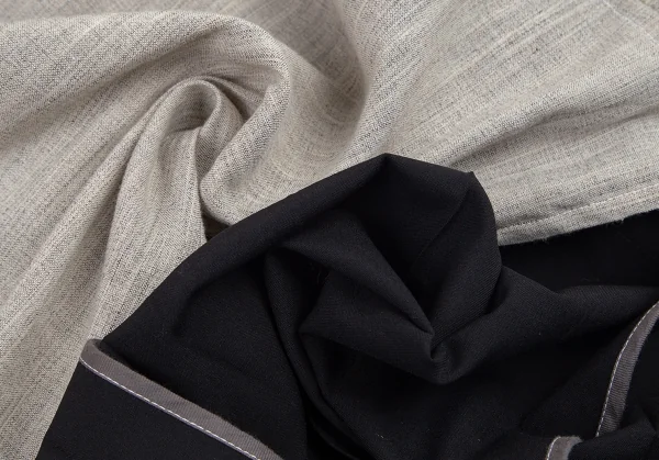 コムデギャルソンCOMME des GARCONS異素材切替インサイドアウトラップスカート 黒生成り他M K-79538_011