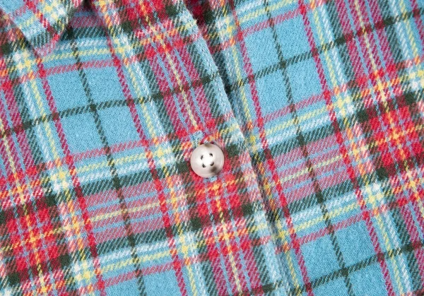 マドモアゼルノンノンMademoiselle NON NON コットンチェックネルシャツ 水色赤他38M K-79549_005