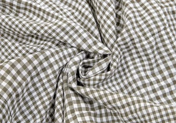 マドモアゼルノンノンMademoiselle NON NON ギンガムチェック七分袖シャツ カーキ白38M K-79555_012