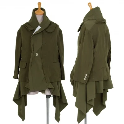 コムデギャルソンCOMME des GARCONS 製品染めエステルラウンドカラードッキングデザインジャケット