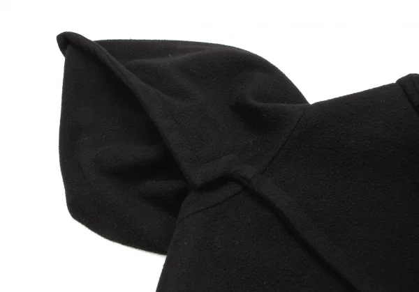 コムデギャルソンCOMME des GARCONS ピリングウール二次元フーデッドダブルコート 黒S K-79588_012