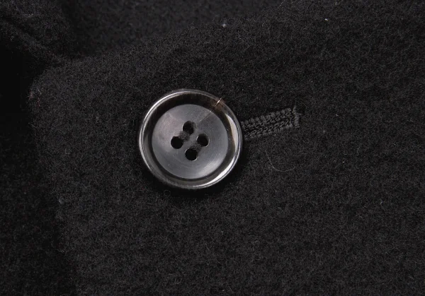 コムデギャルソンCOMME des GARCONS ピリングウール二次元フーデッドダブルコート 黒S K-79588_005