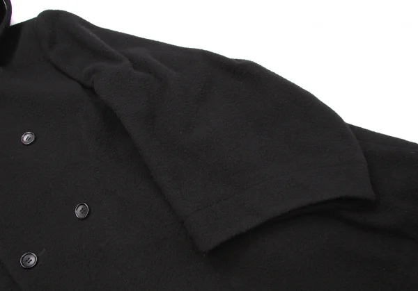 コムデギャルソンCOMME des GARCONS ピリングウール二次元フーデッドダブルコート 黒S K-79588_006