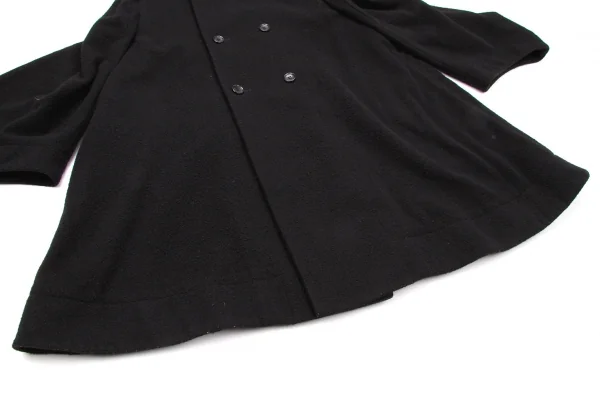 コムデギャルソンCOMME des GARCONS ピリングウール二次元フーデッドダブルコート 黒S K-79588_008