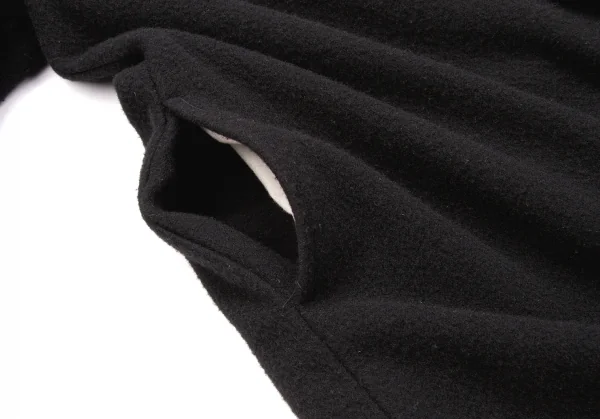 コムデギャルソンCOMME des GARCONS ピリングウール二次元フーデッドダブルコート 黒S K-79588_009