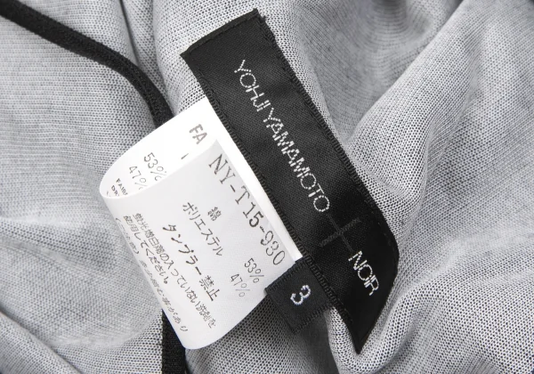 ヨウジヤマモト ノアールYohji Yamamoto NOIR コットンポリ天竺ラップデザインスカート チャコール3 K-79603_014