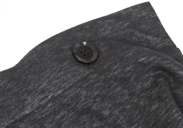 ヨウジヤマモト ノアールYohji Yamamoto NOIR コットンポリ天竺ラップデザインスカート チャコール3 K-79603_004