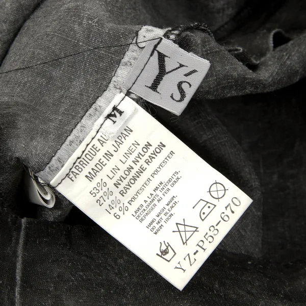 ワイズY's 混紡リネンラメクロップドパンツ グレーラメM K-79606_011