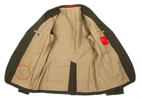 ワイズ レッドレーベルY's Red Label コットンリネン3パッチジャケット カーキ4 K-79608_011