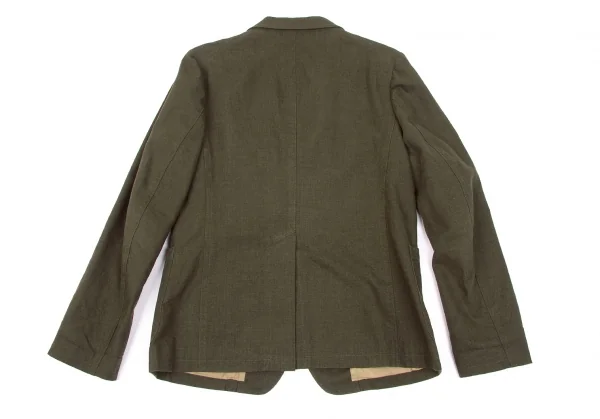 ワイズ レッドレーベルY's Red Label コットンリネン3パッチジャケット カーキ4 K-79608_013