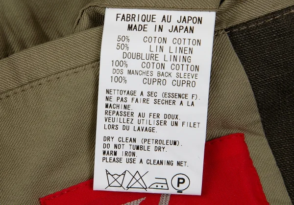 ワイズ レッドレーベルY's Red Label コットンリネン3パッチジャケット カーキ4 K-79608_018