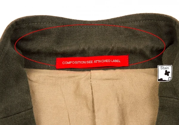 ワイズ レッドレーベルY's Red Label コットンリネン3パッチジャケット カーキ4 K-79608_004