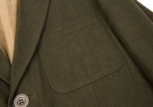 ワイズ レッドレーベルY's Red Label コットンリネン3パッチジャケット カーキ4 K-79608_005