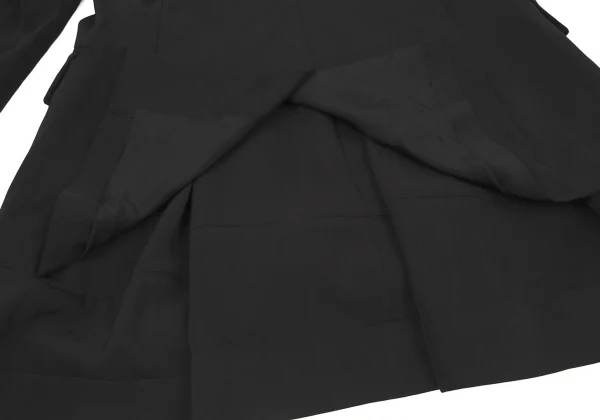 コムデギャルソンCOMME des GARCONS エステルピークドラペルダブルチェスターコート 黒S K-79624_016