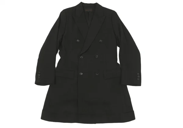 コムデギャルソンCOMME des GARCONS エステルピークドラペルダブルチェスターコート 黒S K-79624_002